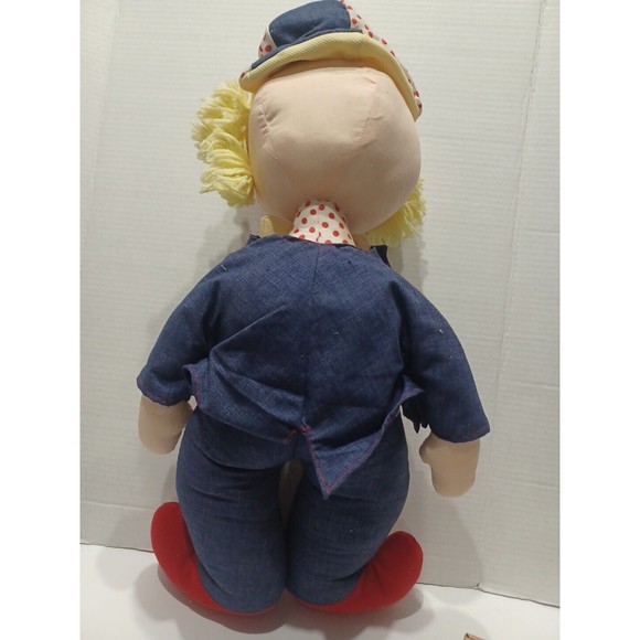Clown Large Vintage Clown Doll Handmaid Yellow hair Sleeping clown Collectible - Picture 12 of 12